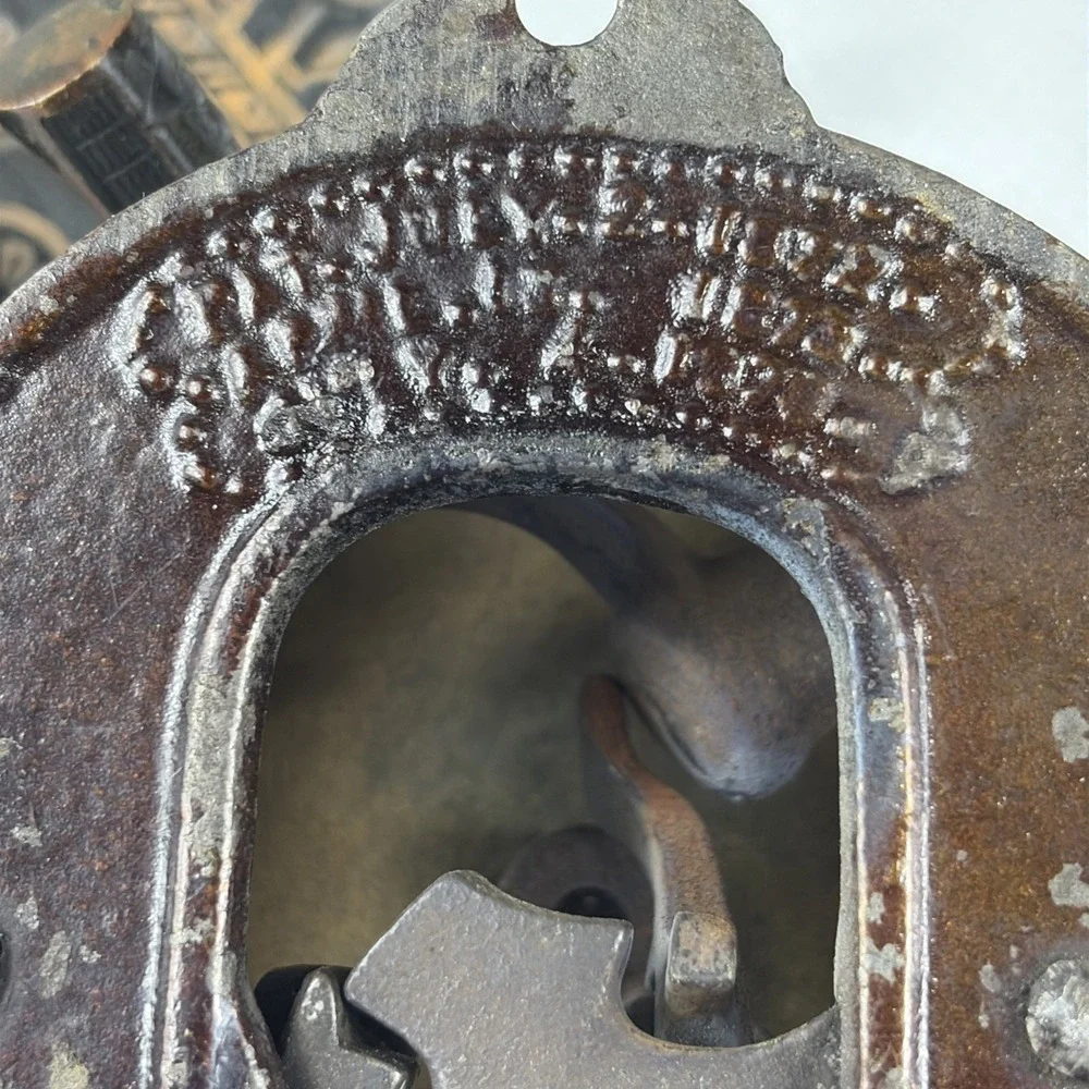 Antique 1872 Victorian Eastlake Mechanical Doorbell with Lever Pull Handle
